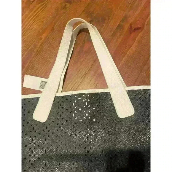 NWT Saks Fifth Avenue Faux Leather Perforated Tote Bundle (2) - Picture 4 of 12